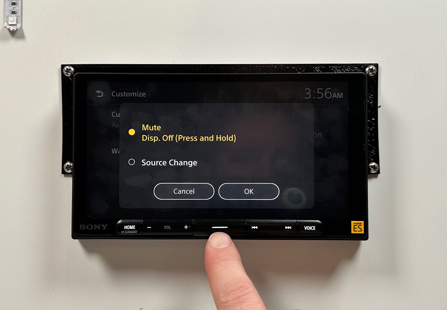 Sony XAV-9000ES setting the custom key button