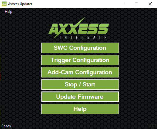 Axxess Updater Main Menu