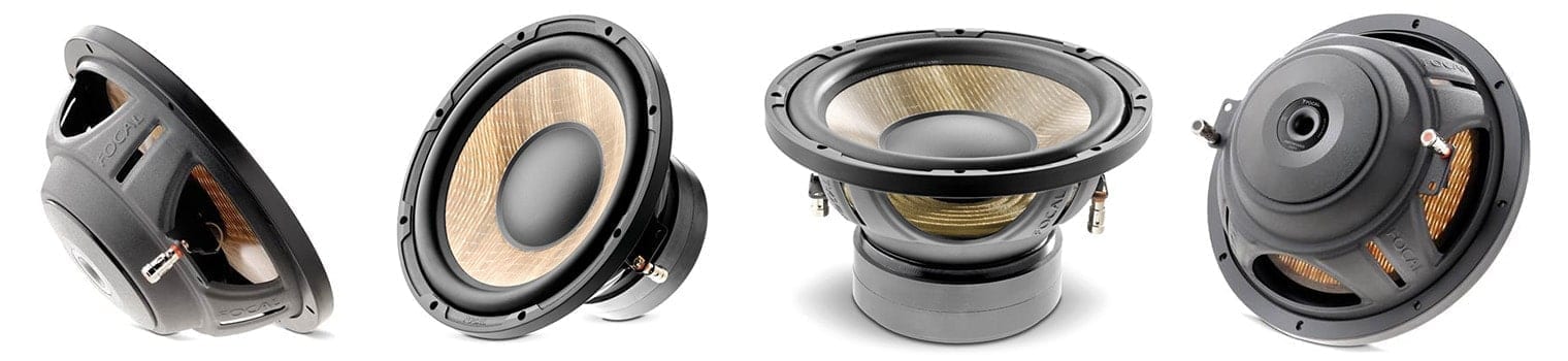 Focal Flax Evo Series Subwoofers front, side, rear and angle view