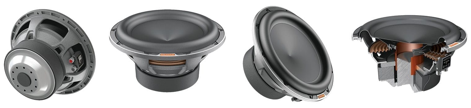 Hertz Milli Pro Series Subwoofers front, back and side view