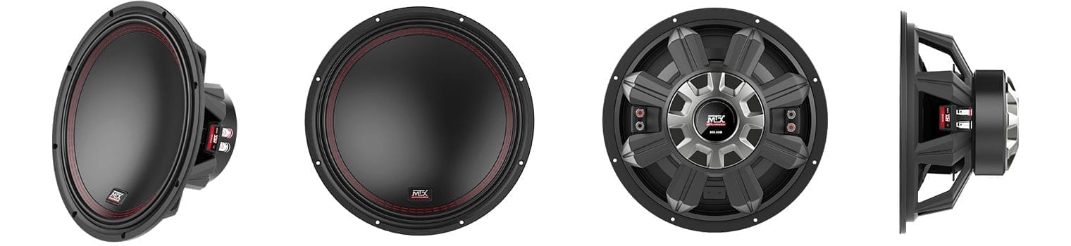 MTX Audio 55 Series Subwoofers front, angle, side and rear views