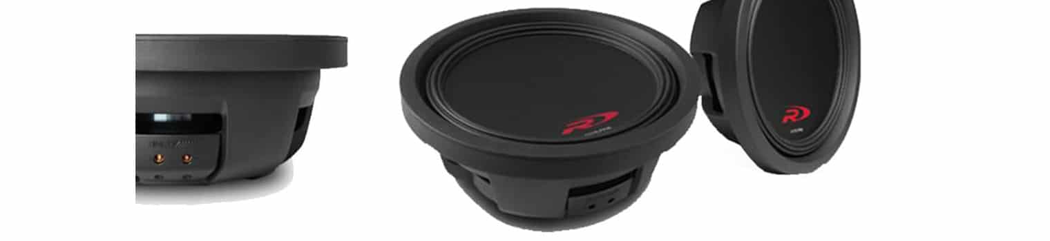 Alpine Type-R Shallow Series Subwoofers side, angle and front view
