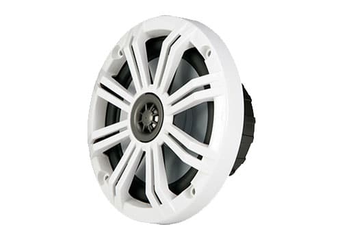 Kicker KM654LCW front angle white grille view