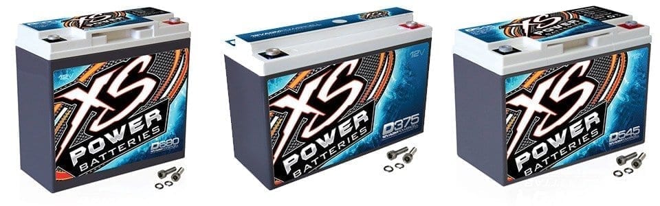 XS Power Series batteries front view three batteries
