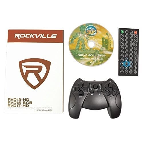 Rockville RVD13HD-BG Beige Tan 13" Flip Down Car Monitor DVD Player With HDMI, USB/SD Inputs, Games, And Wireless Remote/Game Controller