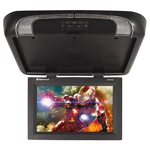 Rockville RVD17HD-BK Black 17" Flip Down Car Monitor DVD Player With HDMI, USB/SD Inputs, Games, And Wireless Remote/Game Controller