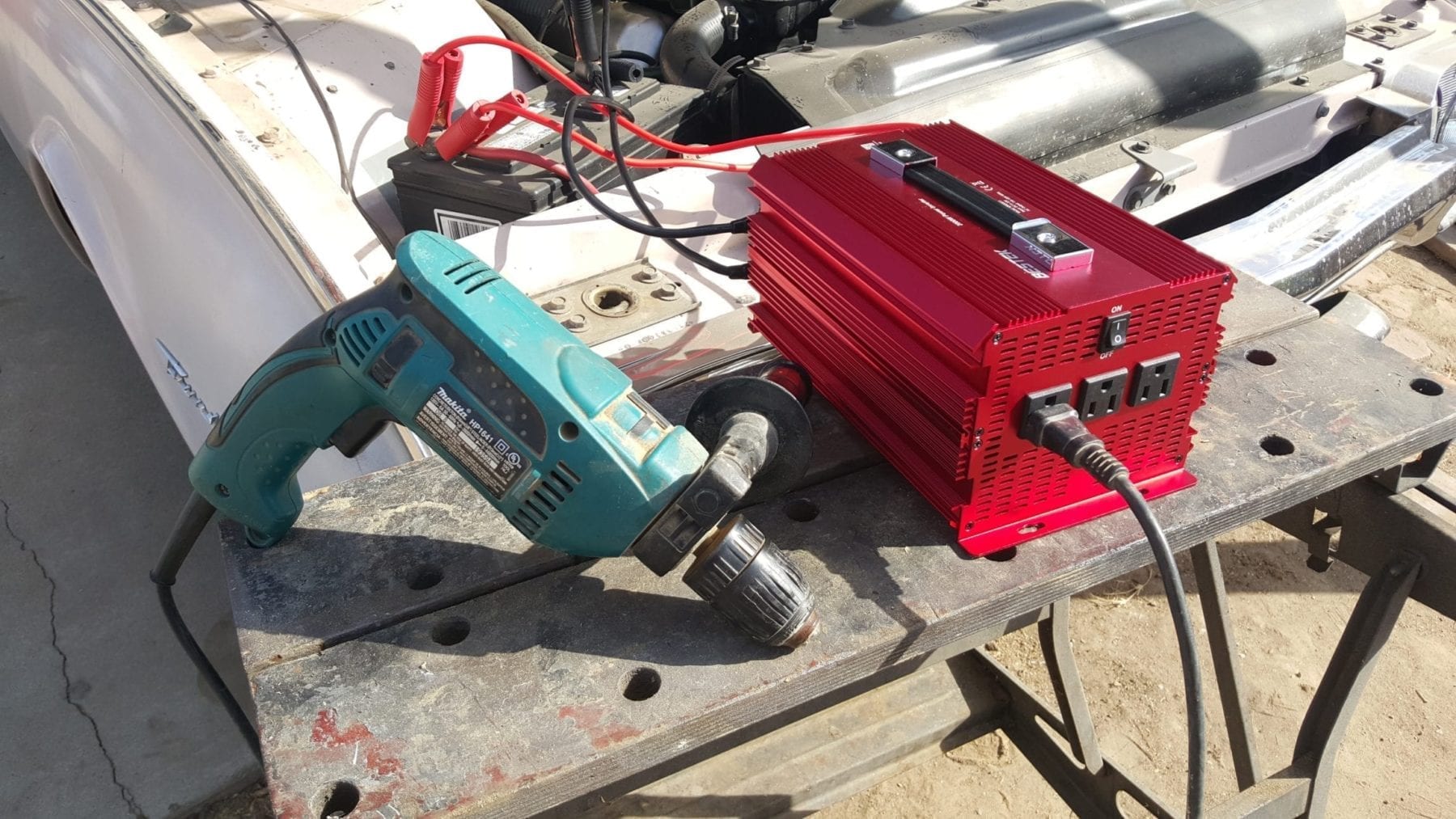 using bestek 2000w with powered drill