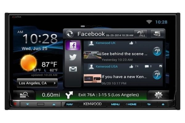Front facing Kenwood DNN992 with screen on