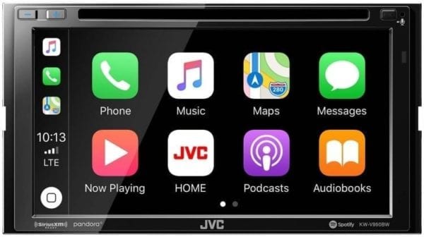 JVC KW-V950BW main view with apple carplay apps on screen