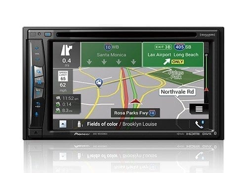 Pioneer AVIC-W6400NEX front view with map open