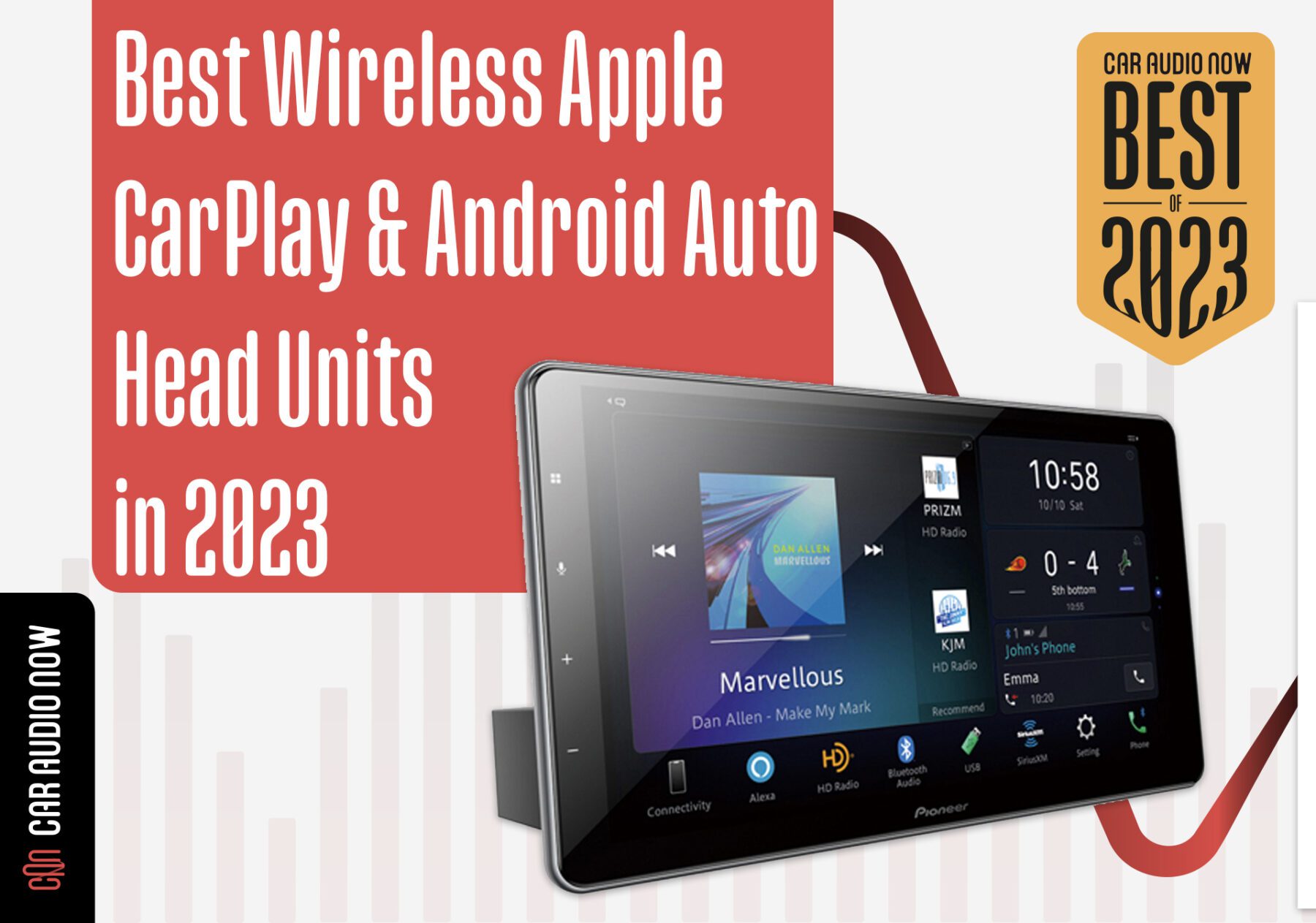 Best Wireless Apple CarPlay Android Auto Head Units 2023 Hero