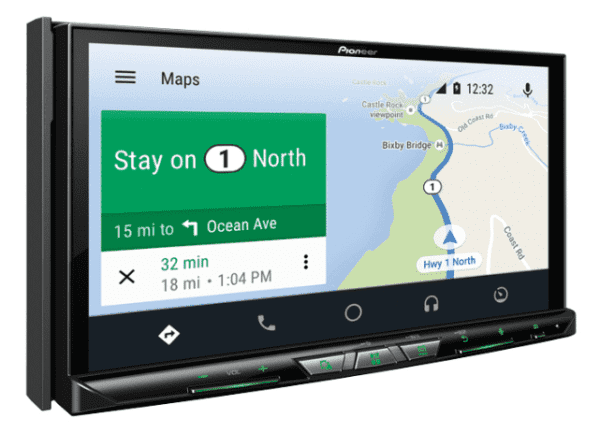 Pioneer AVIC-W8400NEX with GPS map and route on screen