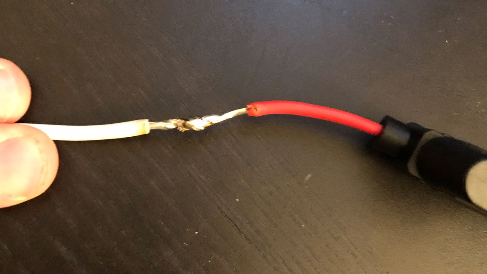 Soldered triplex wire to fuse wire