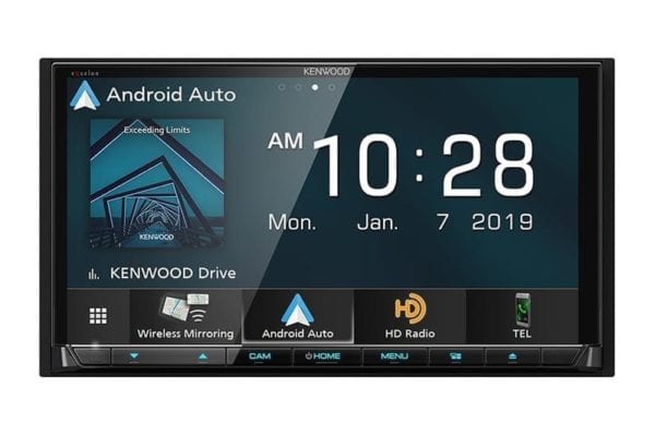 Kenwood Excelon DDX8906S front view car dvd receiver with screen on