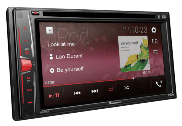Pioneer AVH-211EX angle view with music playing