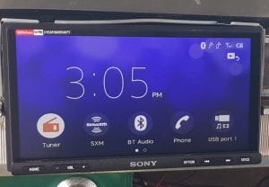 Sony XAV-AX700 6.95 inch screen powered on