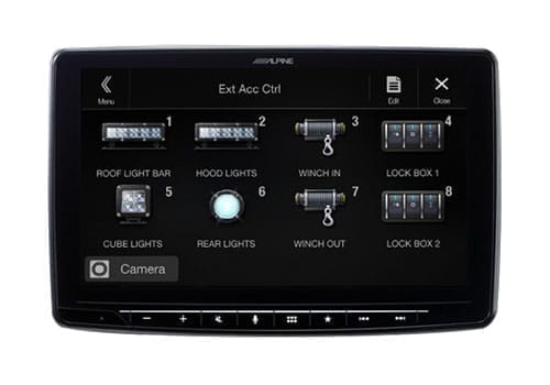 Alpine Halo9 iLX-F309 vehicle controls and accessory switches