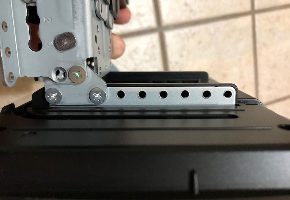 Sony XAV-AX8000 swivel and tilt mechanism closeup
