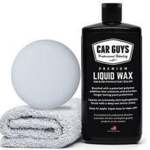 Car Guys Liquid Wax out of box with applicator, wax and rag