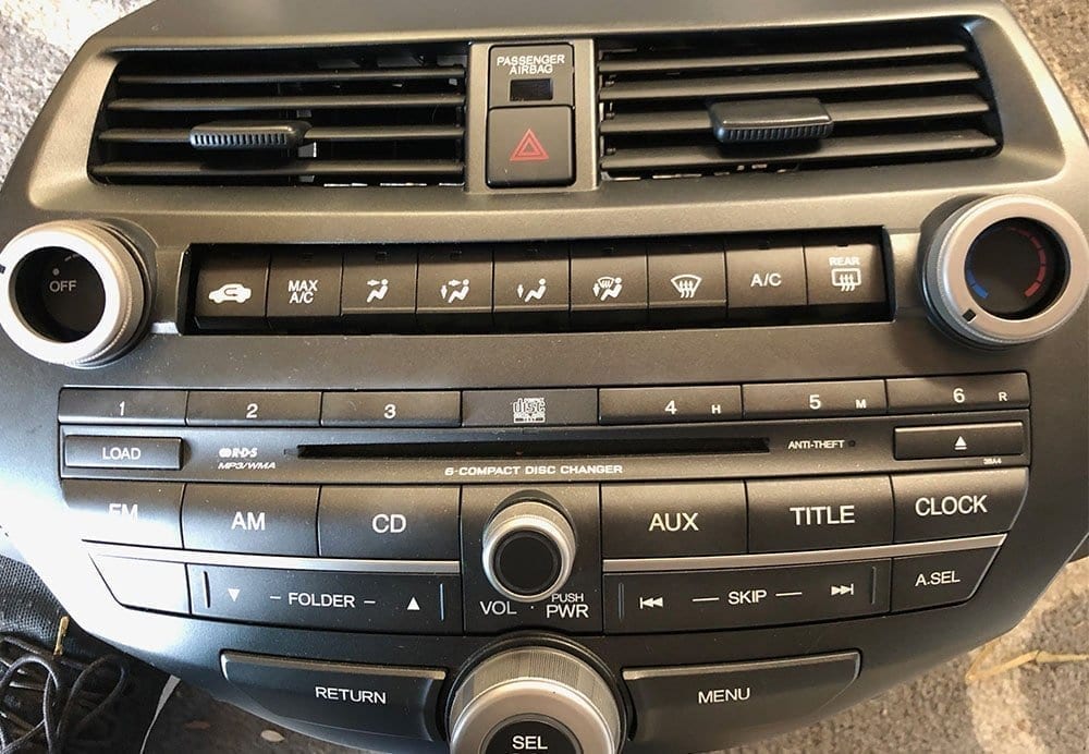 Honda Accord Climate Control Panel Removed