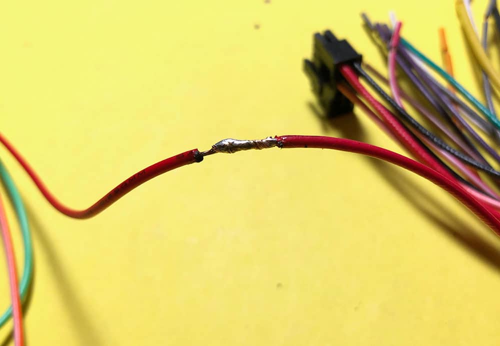 Soldered wire after twisting