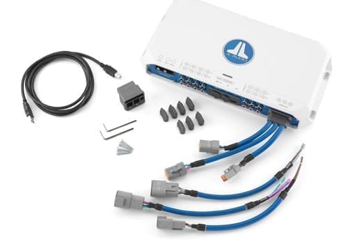 JL Audio MV700-5i components with wire harnesses and caps and amplifier
