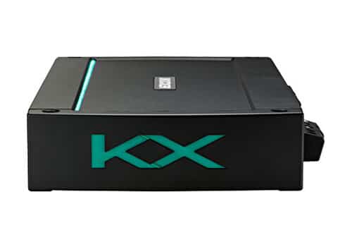 Kicker KXMA800.5 side view of KX logo