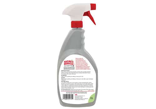 Natures Miracle Disinfectant Spray back of bottle