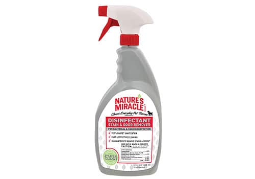Natures Miracle Disinfectant Spray front of spray bottle