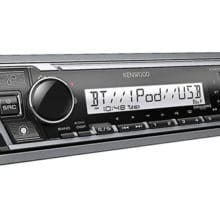 Kenwood KMR-M328BT front angle view of head unit