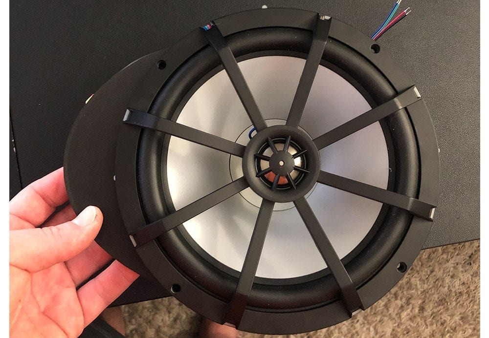 left side of 6x9 to 8 inch speaker adapter on speaker