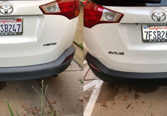 Toyota rav 4 before and after ceramic coating bumper