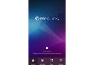 weblink app screen on iphone