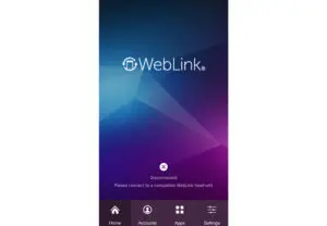 weblink app screen on iphone