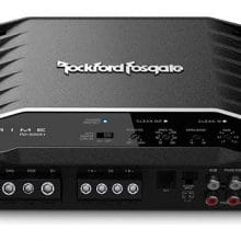 Rockford Fosgate R2-500X1 top angle with power, rca inputs and controls