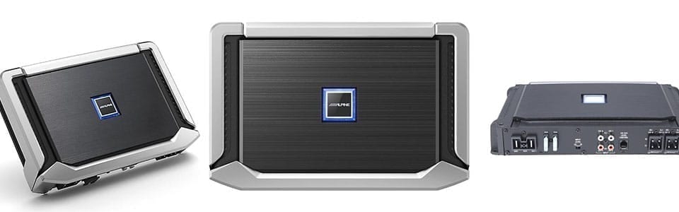 Alpine X Series Amplifiers front, side and power panel