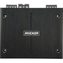 Kicker IQ500-4 front view of amplifier with logo