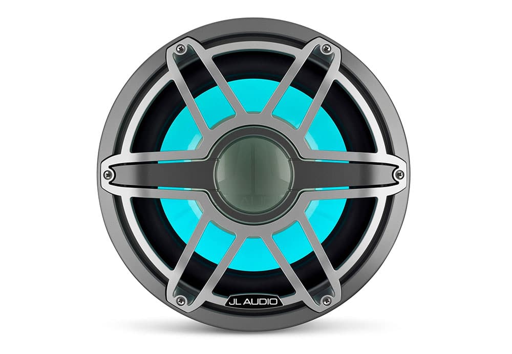 JL Audio M7-12IB-S-GmTi-i-4 front image aqua glow