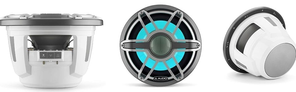jl audio m7 subwoofers with side front and rear view