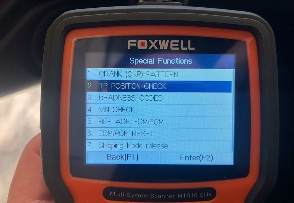 foxwell nt510 elite tp position check
