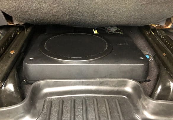 sub installed under rear seat