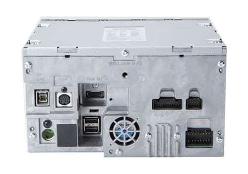 Alpine INE-W970HD rear view of outputs and inputs