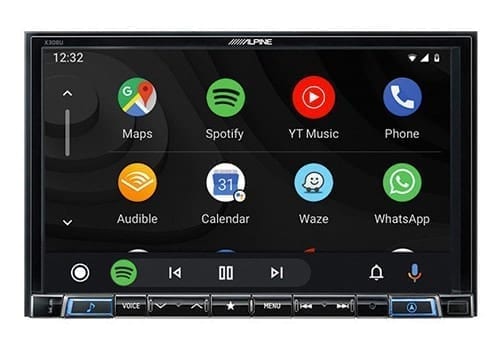 Alpine X308U android auto on screen with apps