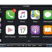 Alpine X308U carplay on screen with apps