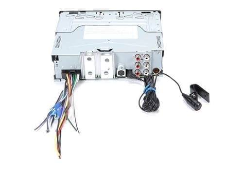 Kenwood KDC-BT778HD rear view with wires and wire harness