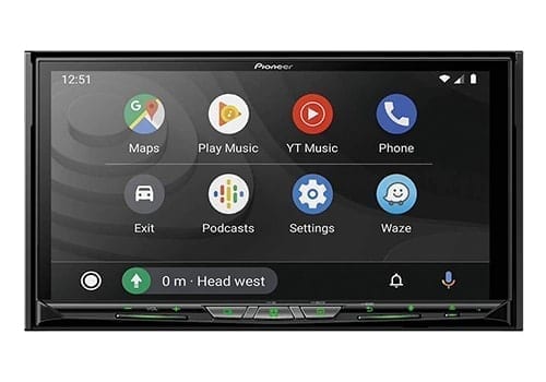 Pioneer AVIC-W8600NEX android auto on screen with apps