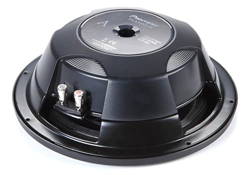 Pioneer TS-A3000LS4 back view of slim subwoofer