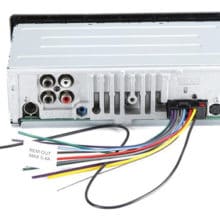 Sony DSX-A415BT rear view of head unit with outputs and inputs