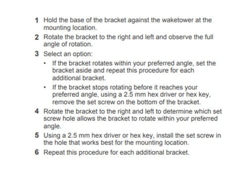 fusion swivel bracket adjustment instructions