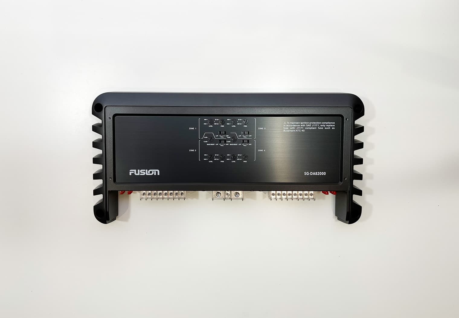 Fusion Signature Series 8 channel amplifier configuration panel